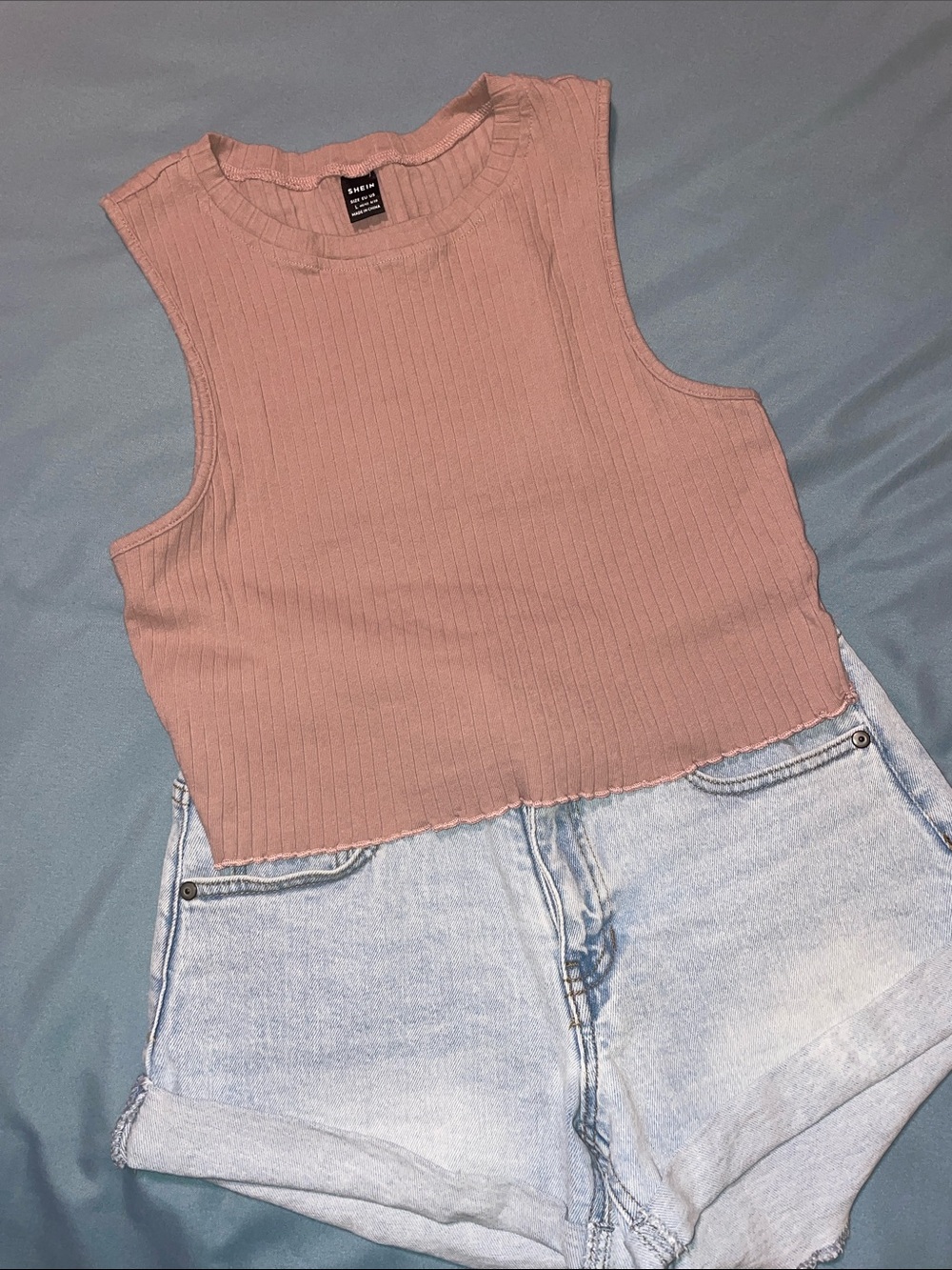 Dusty Mauve Ribbed Crop Tank